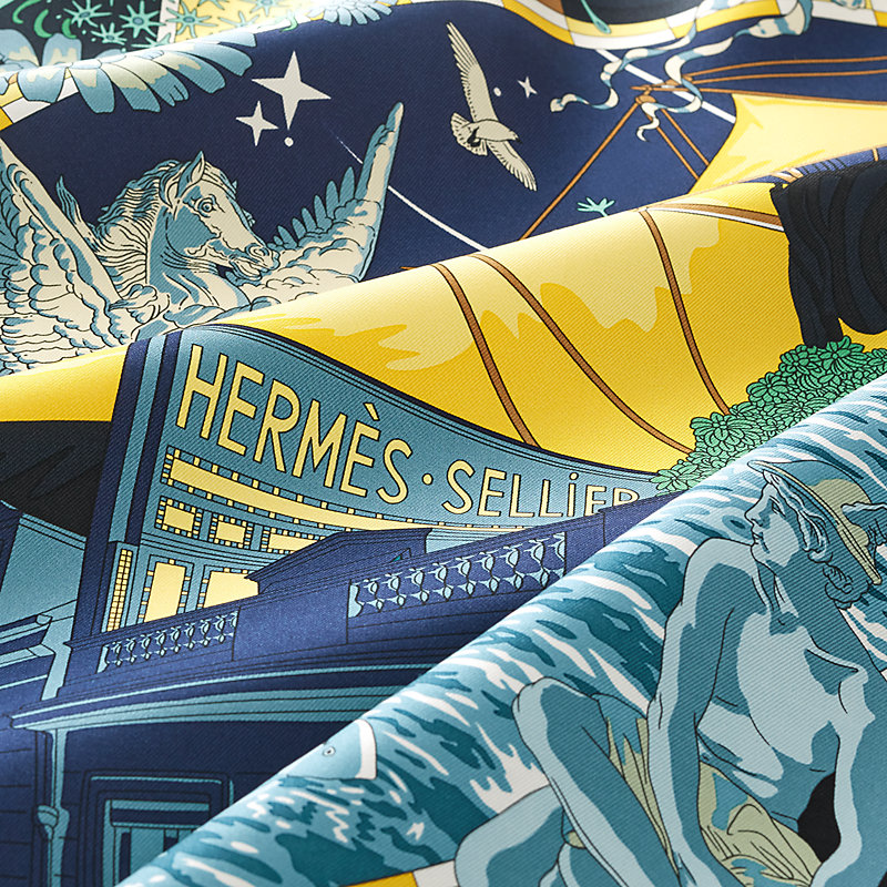 Hermès Flagship scarf 90 - Blue | Hermès Macau SAR